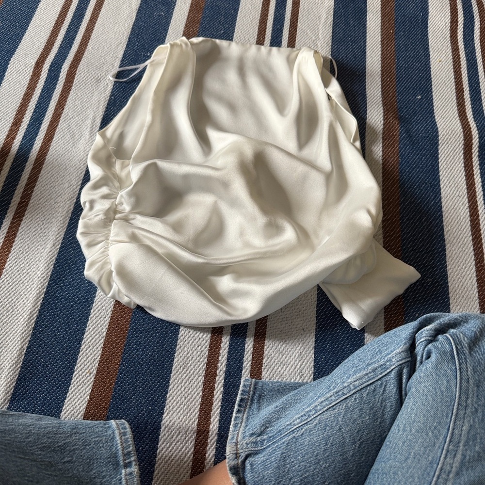 Zara Ivory Satin Blouse